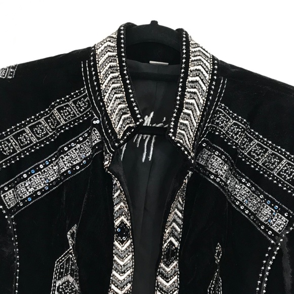 NWT Peter Nygard Iconic Collection Handcrafted Black & Silver Missy’s Jacket - Picture 3 of 16